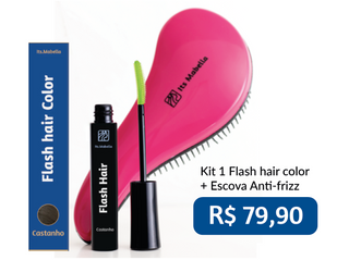 KIT Flash hair color + Escova - pinta e modela os fios