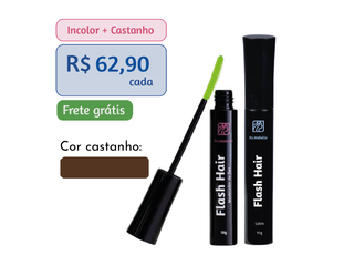 KIT Flash hair Incolor e color - Abaixa o Frizz e Cobre os fios brancos