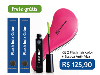 KIT Flash hair color + Escova - pinta e modela os fios